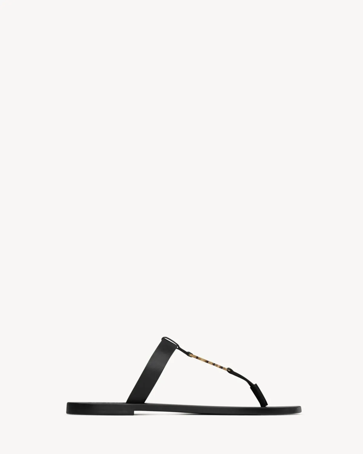 Saint Laurent Sandals-CASSANDRE slides in smooth leather BLACK