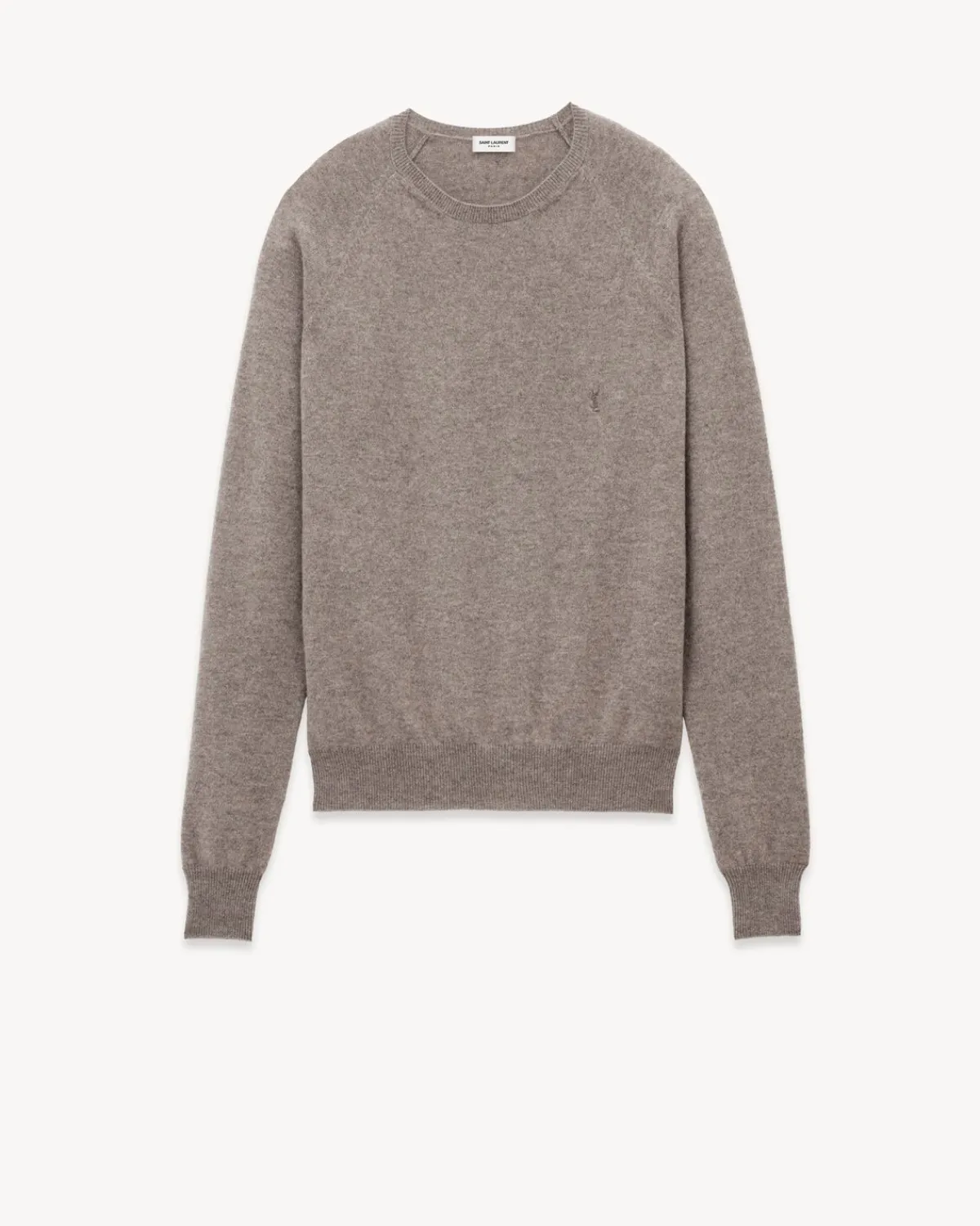 Saint Laurent Knitwear-CASSANDRE sweater in cashmere TAUPE