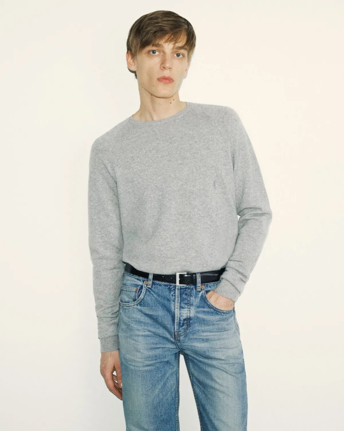 Saint Laurent Knitwear | Knitwear-Cassandre Sweater in Cashmere GRISCHINE