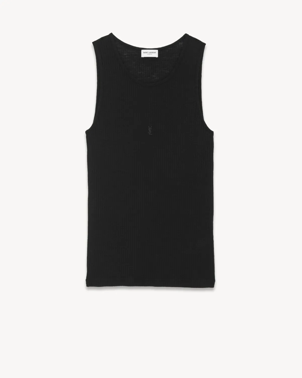 Saint Laurent Jersey-Cassandre Tank Top BLACK