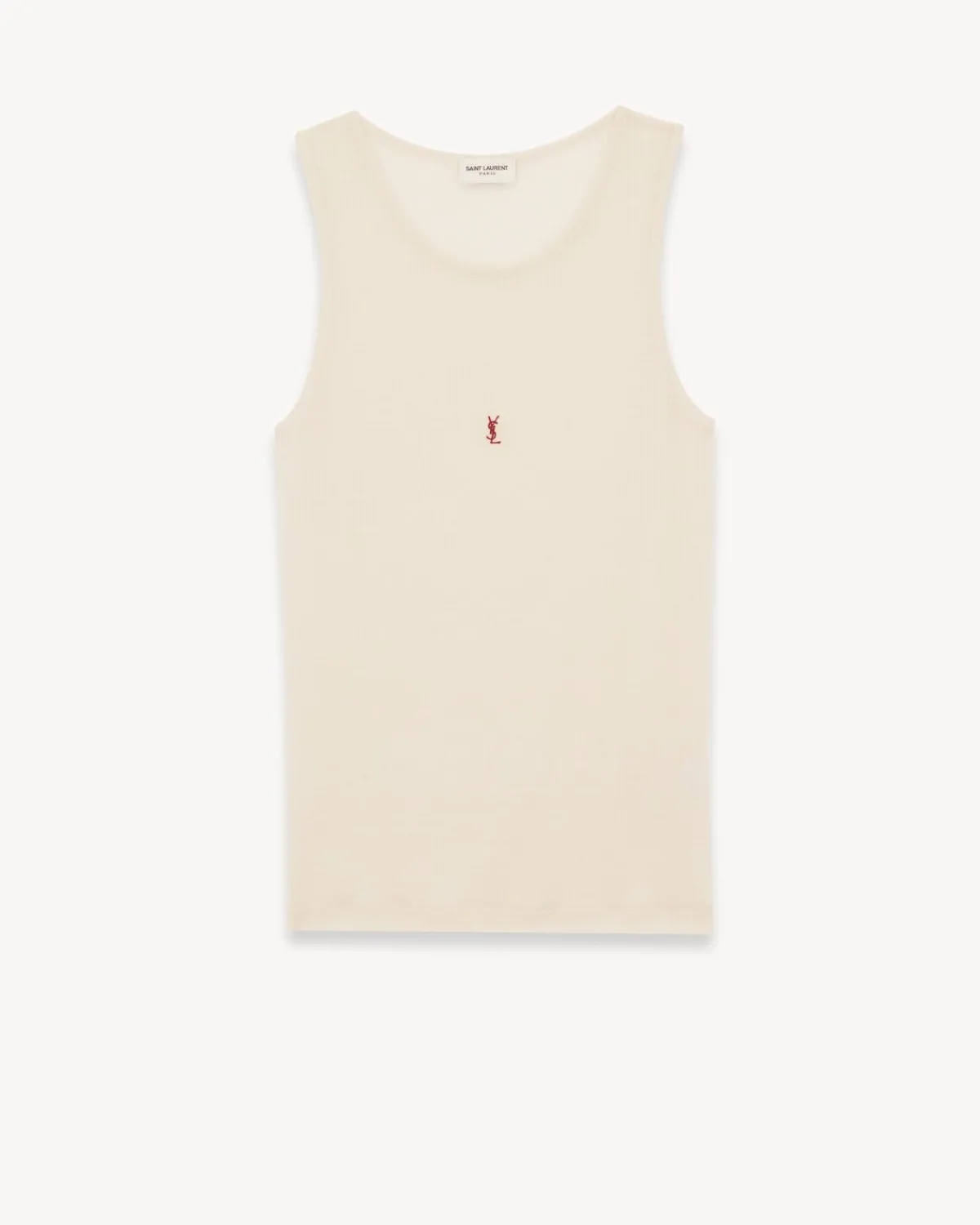 Saint Laurent Jersey-Cassandre Tank Top BEIGEROUGE