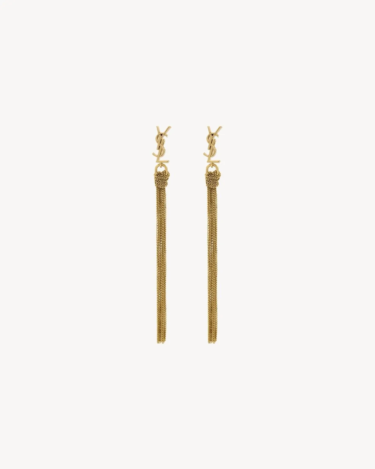 Saint Laurent Earrings And Necklaces-CASSANDRE tassel earrings in metal GOLD