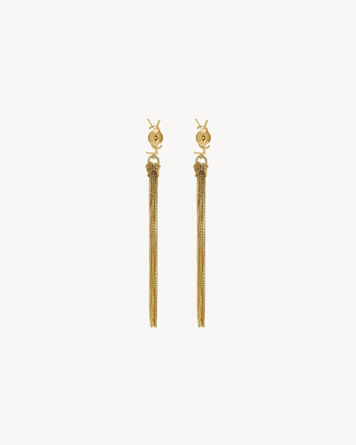 Saint Laurent Earrings And Necklaces-CASSANDRE tassel earrings in metal GOLD