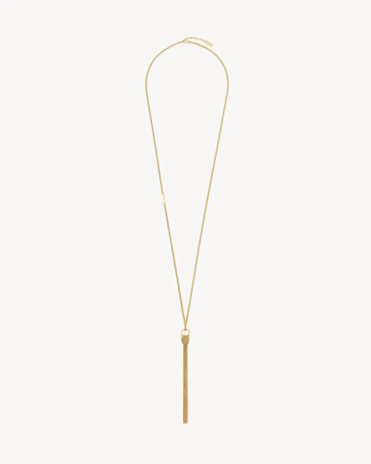 Saint Laurent Earrings And Necklaces-CASSANDRE tassel necklace in metal GOLD