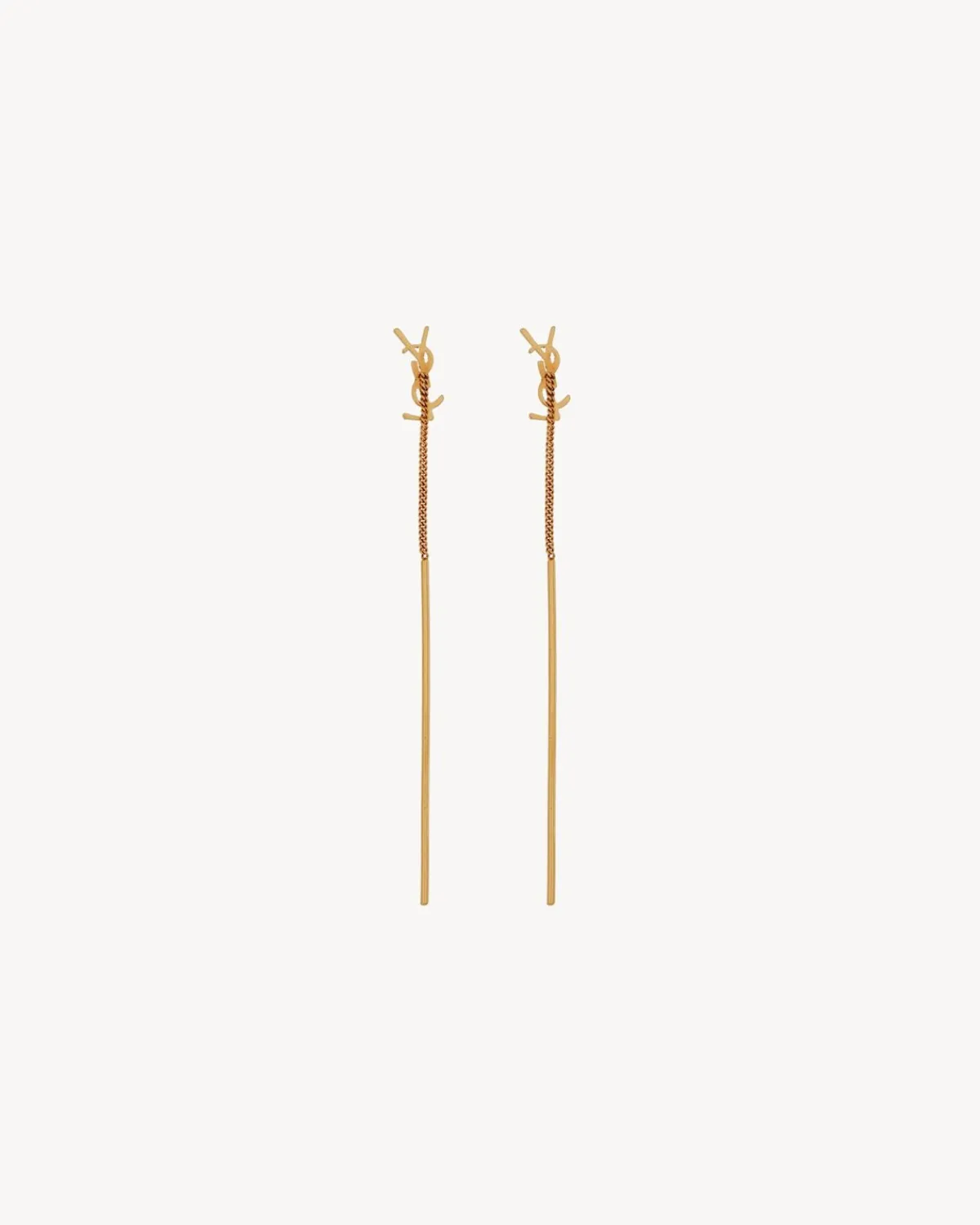 Saint Laurent Earrings And Necklaces-CASSANDRE threader earrings in metal GOLD