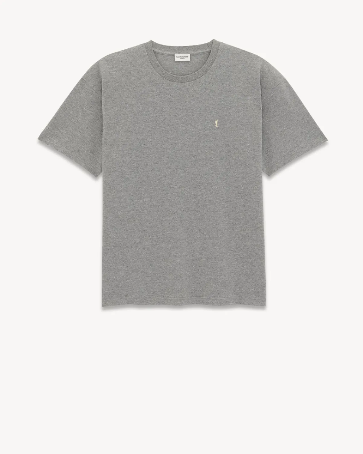 Saint Laurent Jersey-Cassandre T-Shirt in Piqué GREYANDYELLOW