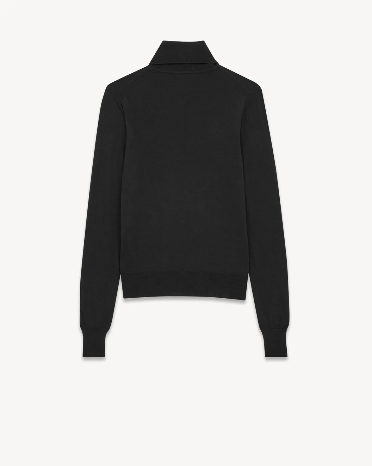 Saint Laurent Knitwear-Cassandre Turtleneck Sweater in Wool BLACK