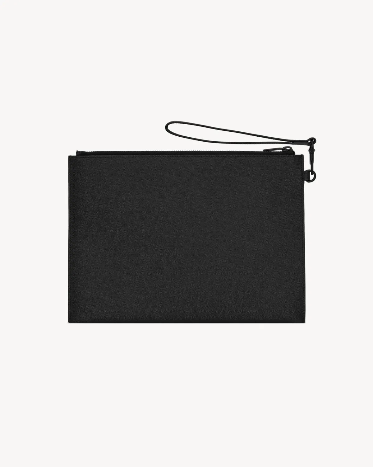 Saint Laurent Pouches-CASSANDRE zipped tablet holder in grain de poudre leather NOIR