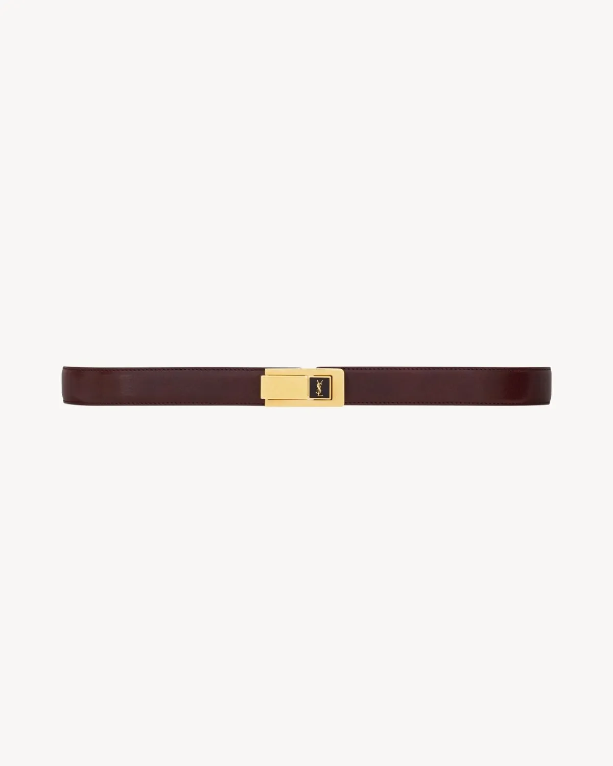 Saint Laurent Belts-Charniere buckle belt in smooth leather HOTWINE