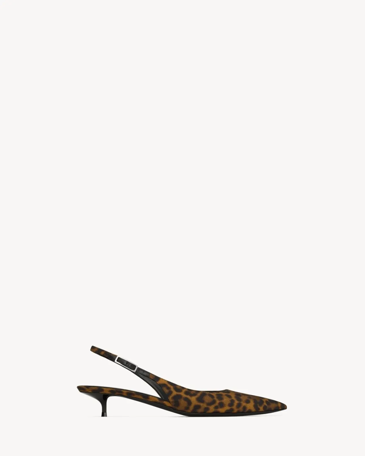 Saint Laurent Slingbacks-CHERISH slingback pumps in leopard grosgrain MANTONATURALE