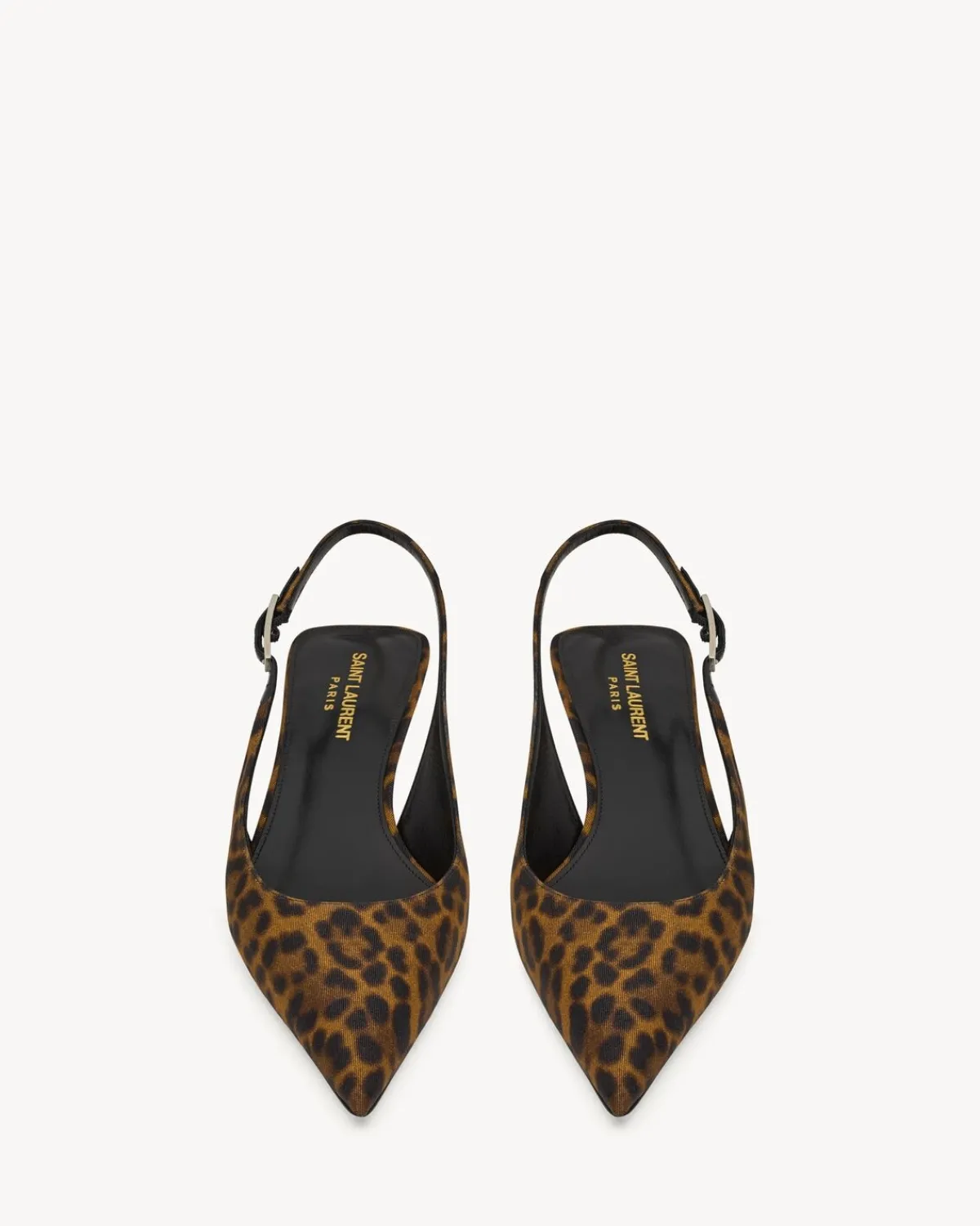 Saint Laurent Slingbacks-CHERISH slingback pumps in leopard grosgrain MANTONATURALE