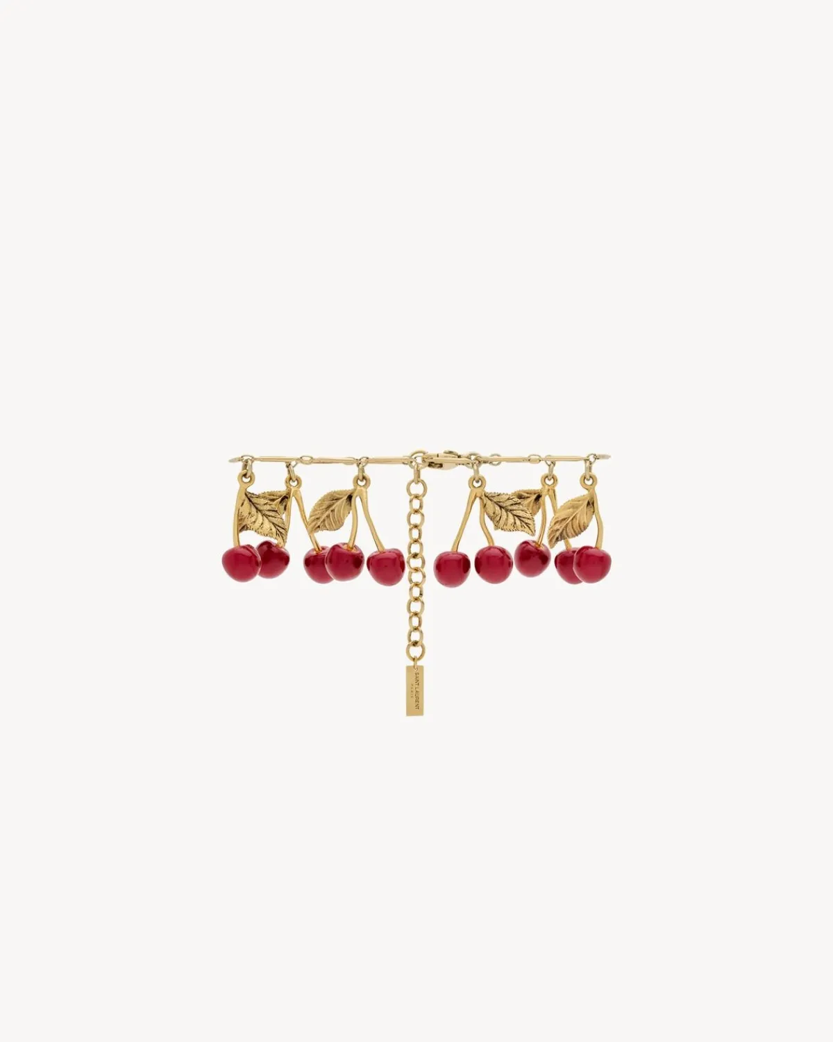 Saint Laurent Cuffs And Bracelets-cherry bracelet in enamel and metal REDANDAGEDGOLD