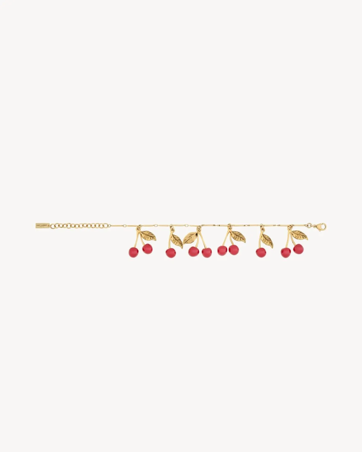 Saint Laurent Cuffs And Bracelets-cherry bracelet in enamel and metal REDANDAGEDGOLD