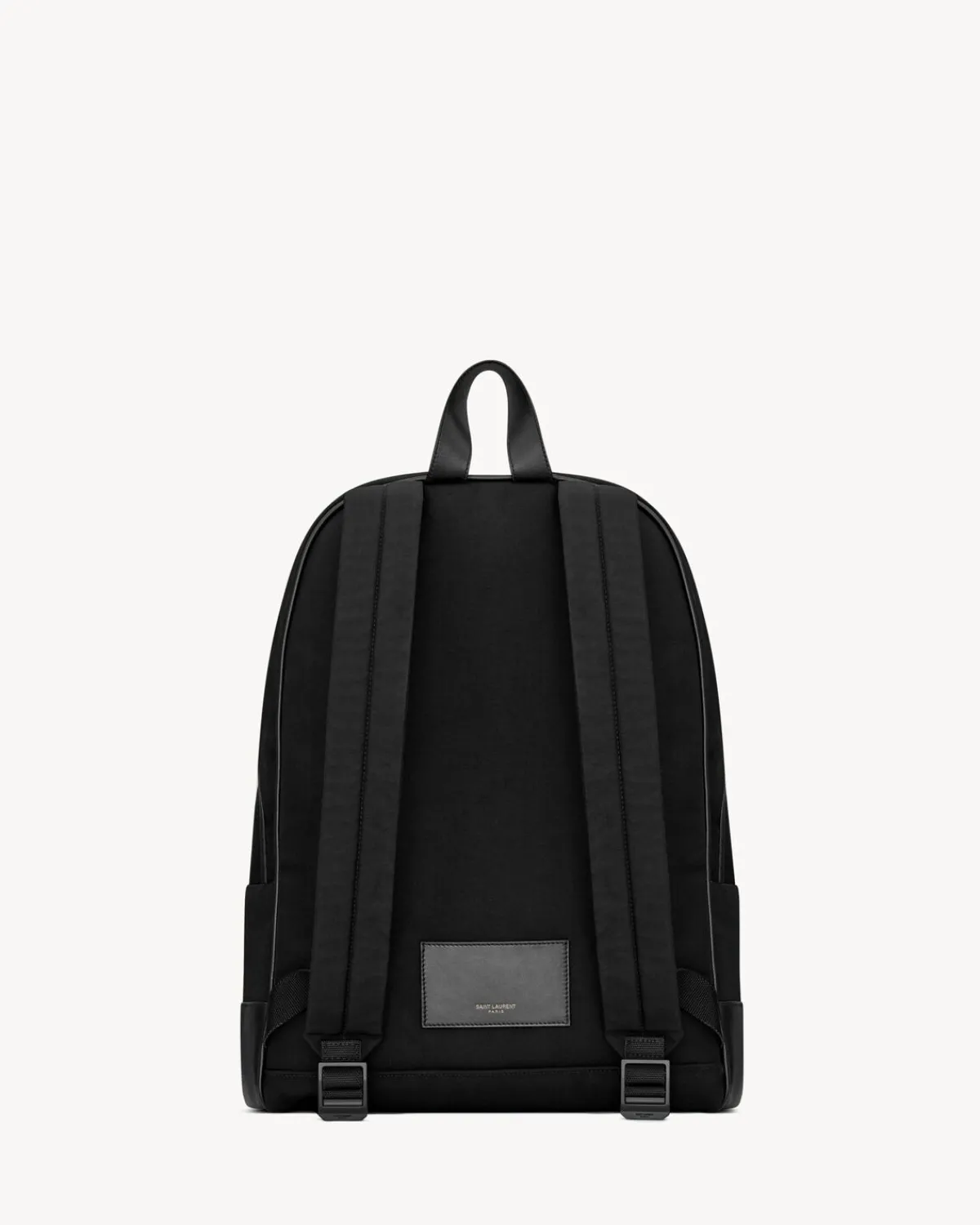 Saint Laurent Backpacks-CITY backpack in nylon canvas and leather BLACK