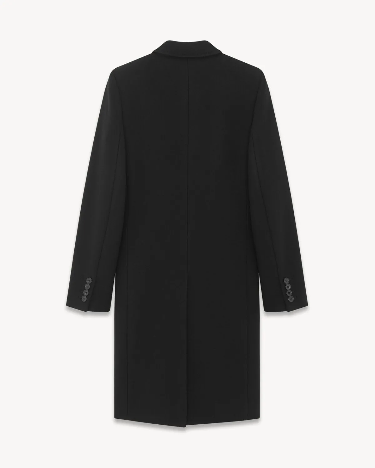 Saint Laurent Leather And Coats-coat in wool and cashmere BLACK