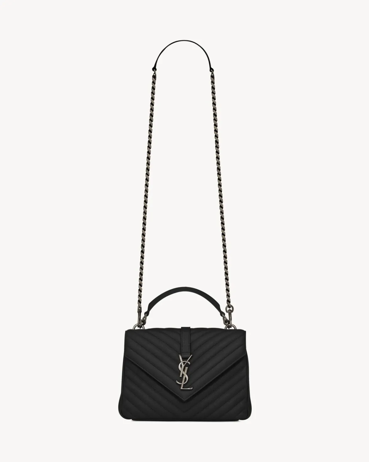 Saint Laurent Shoulder Bags-COLLEGE MEDIUM IN QUILTED LEATHER BLACK