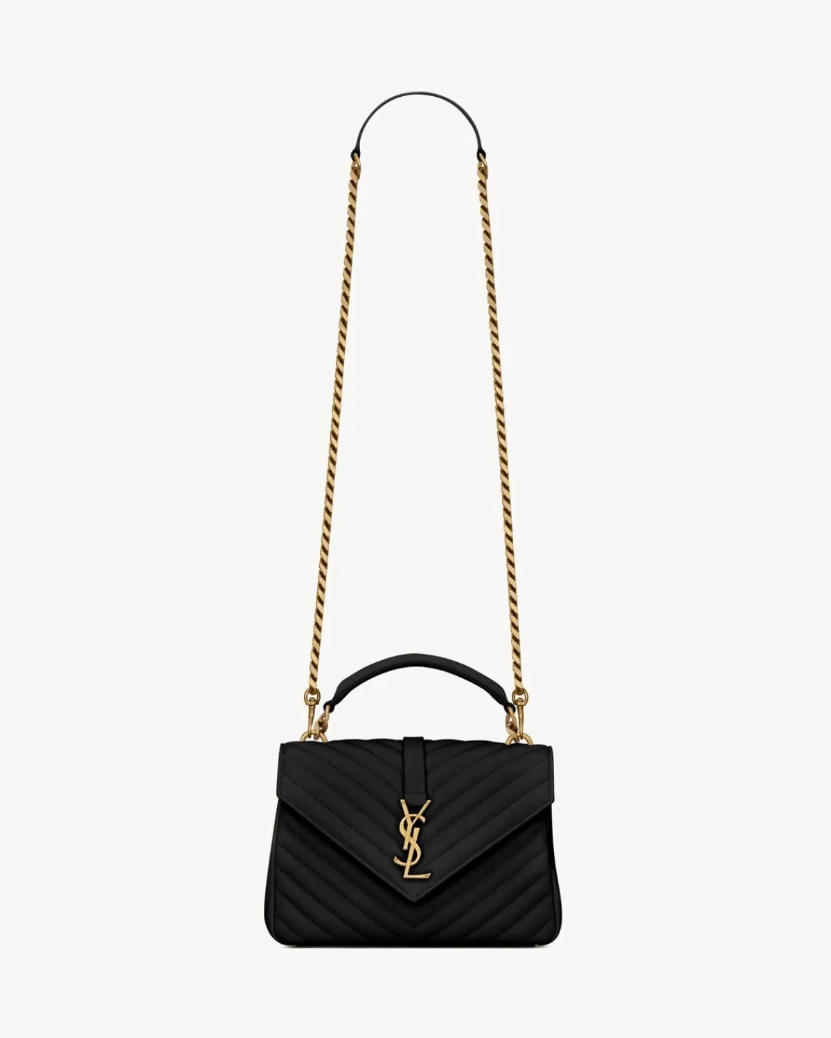 Saint Laurent Shoulder Bags-COLLEGE MEDIUM IN QUILTED LEATHER BLACK