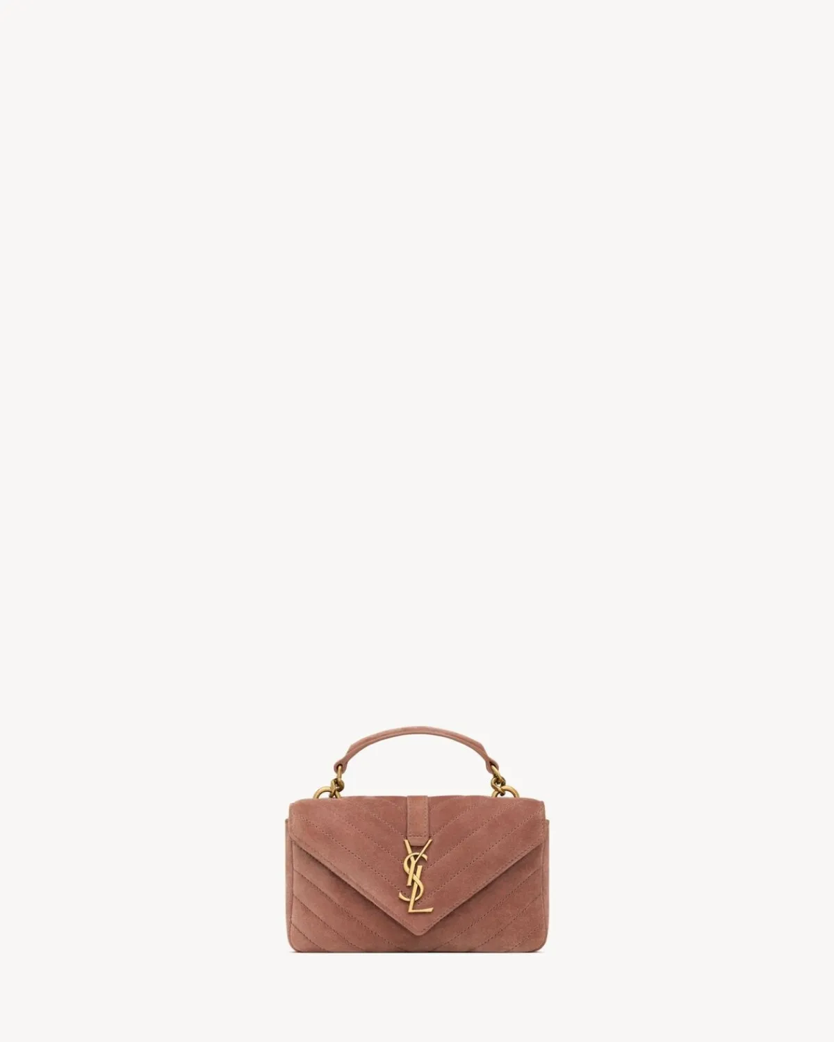 Saint Laurent Crossbody Bags | Mini Bags-COLLEGE mini in suede BARELYPINK