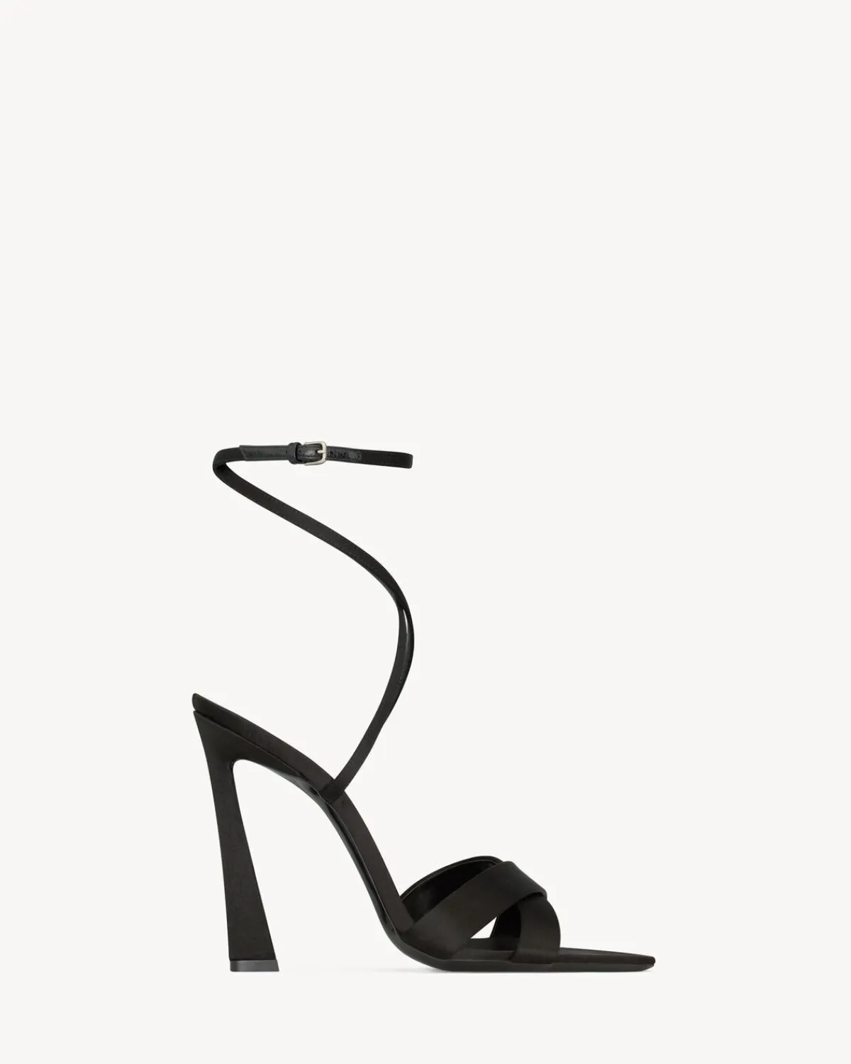 Saint Laurent Sandals-CORINNE sandals in satin crepe BLACK