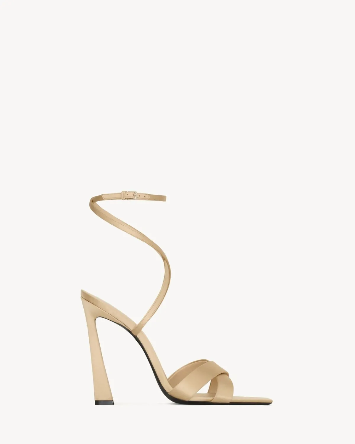 Saint Laurent Sandals-CORINNE sandals in satin crepe NUDE