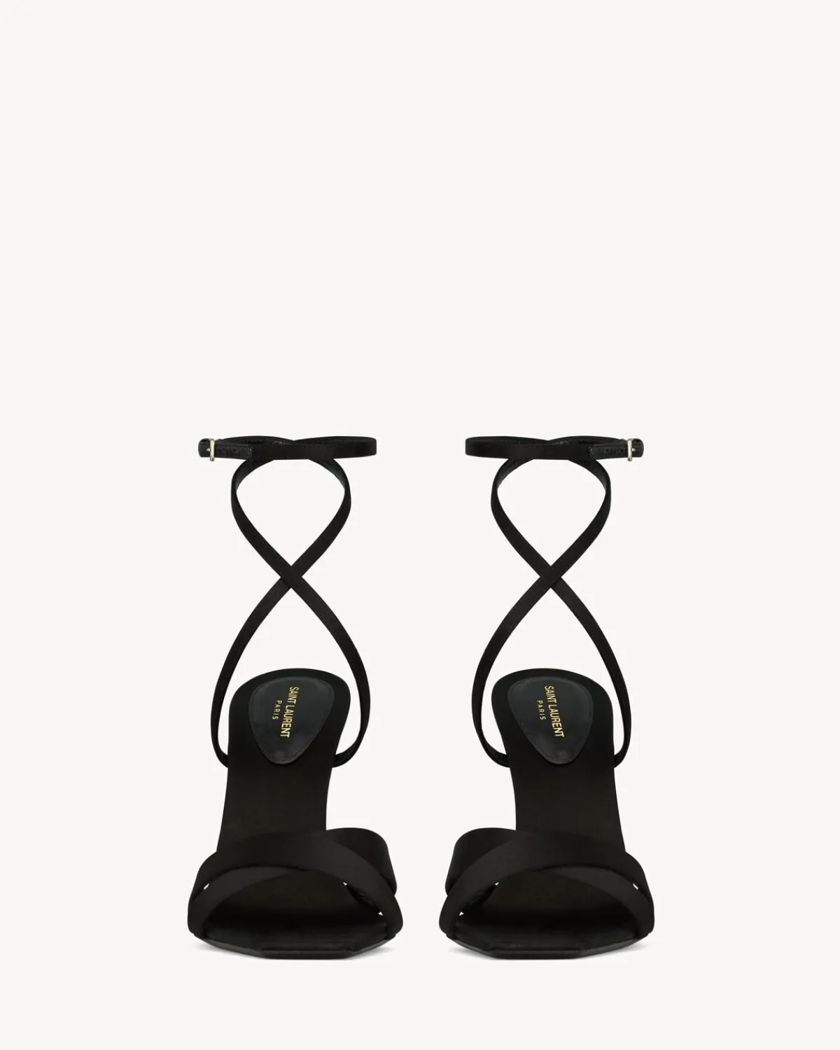 Saint Laurent Sandals-CORINNE sandals in satin crepe BLACK