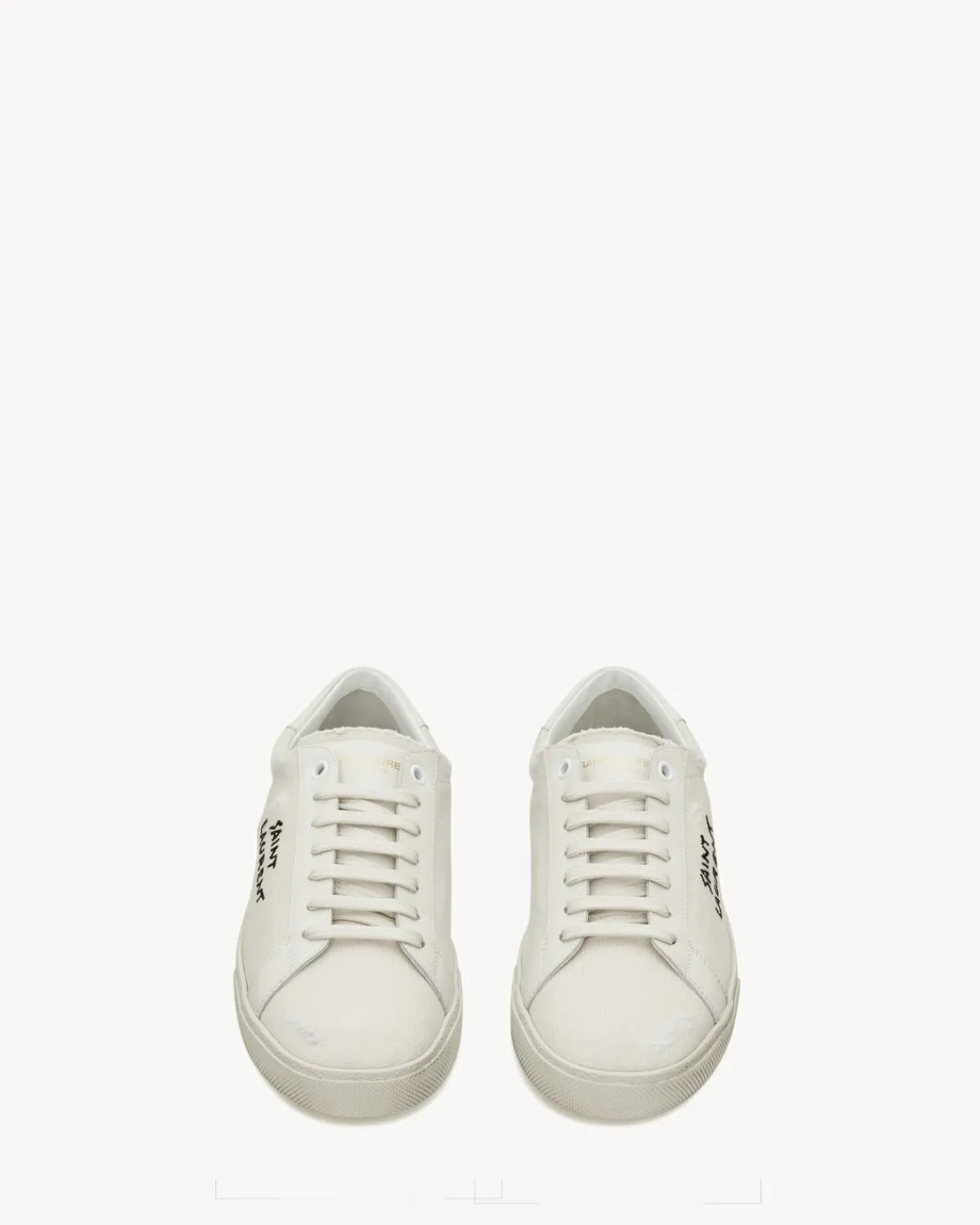 Saint Laurent Sneakers-court classic sl/06 embroidered sneakers in canvas and leather CREAM