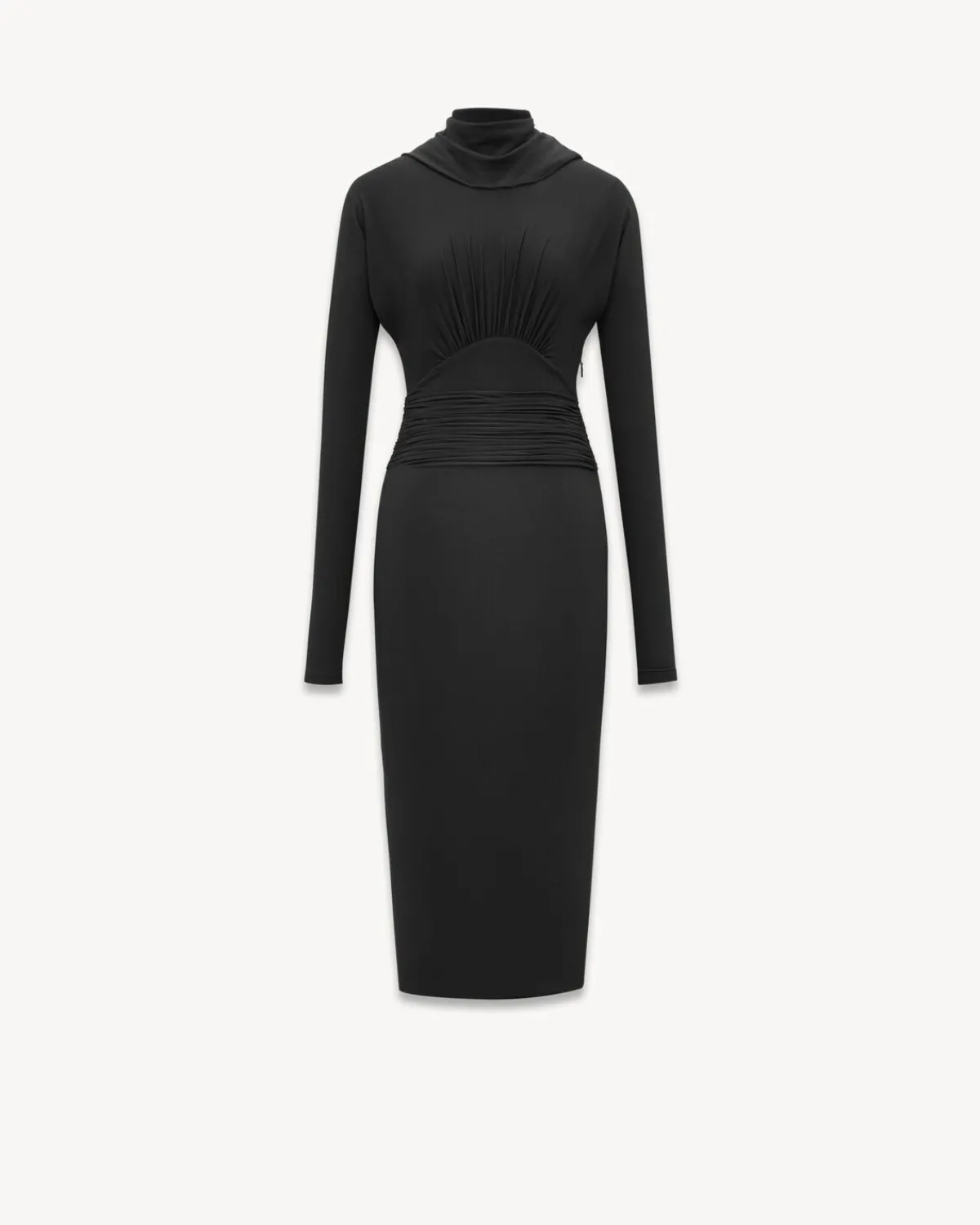 Saint Laurent Dresses And Skirts-cowl-back dress in jersey BLACK