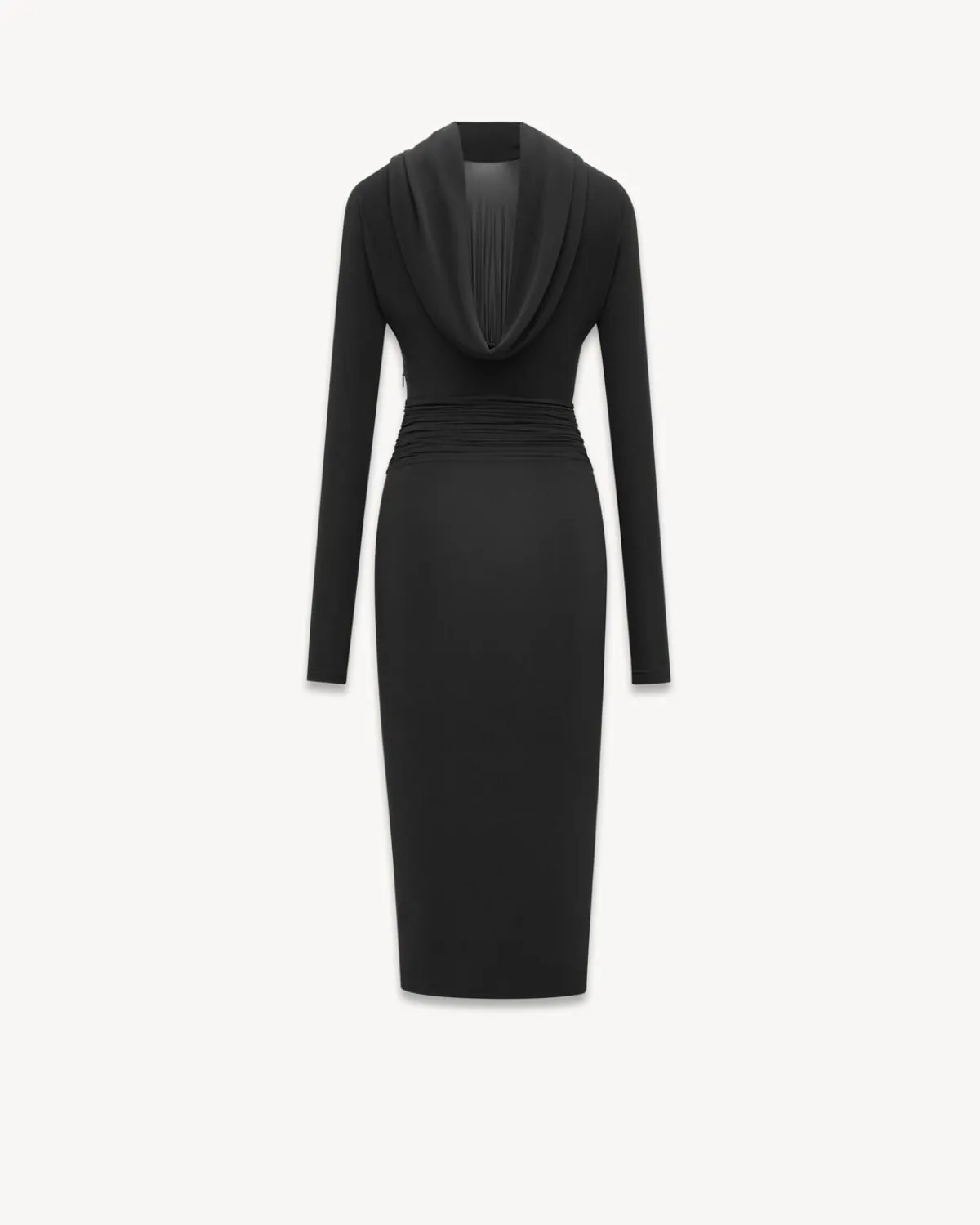 Saint Laurent Dresses And Skirts-cowl-back dress in jersey BLACK