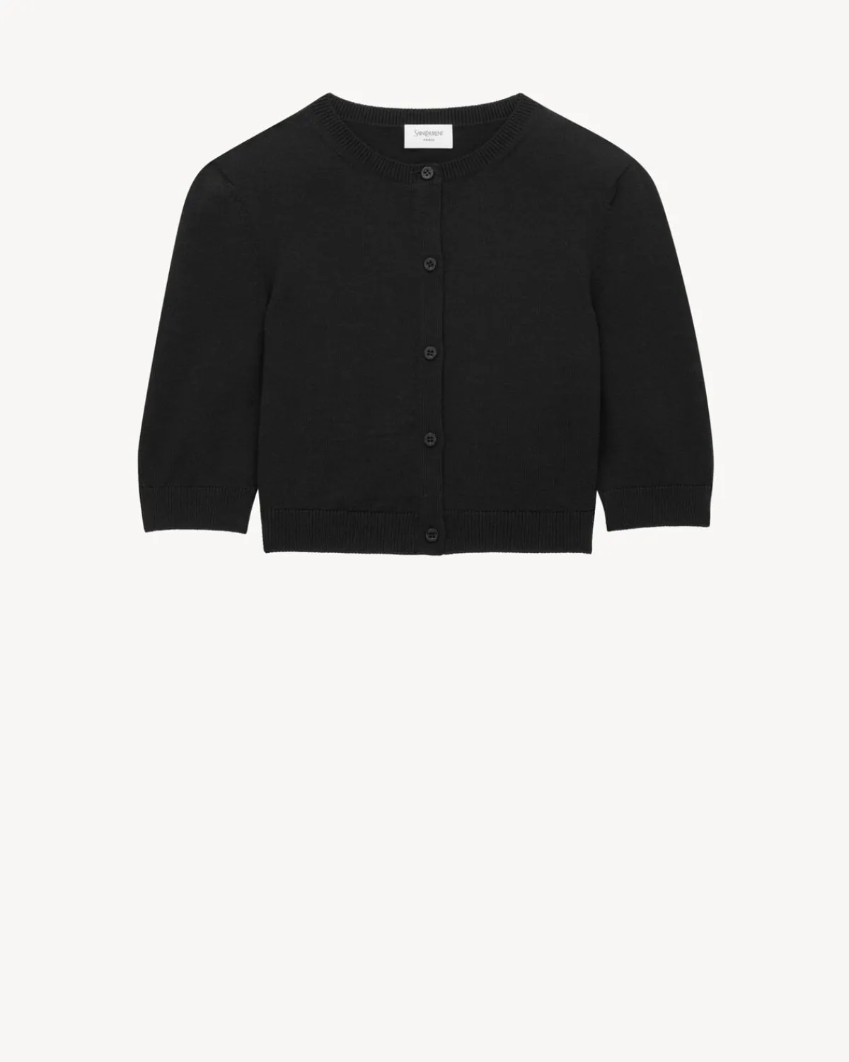 Saint Laurent Knitwear-cropped cardigan in wool NOIR