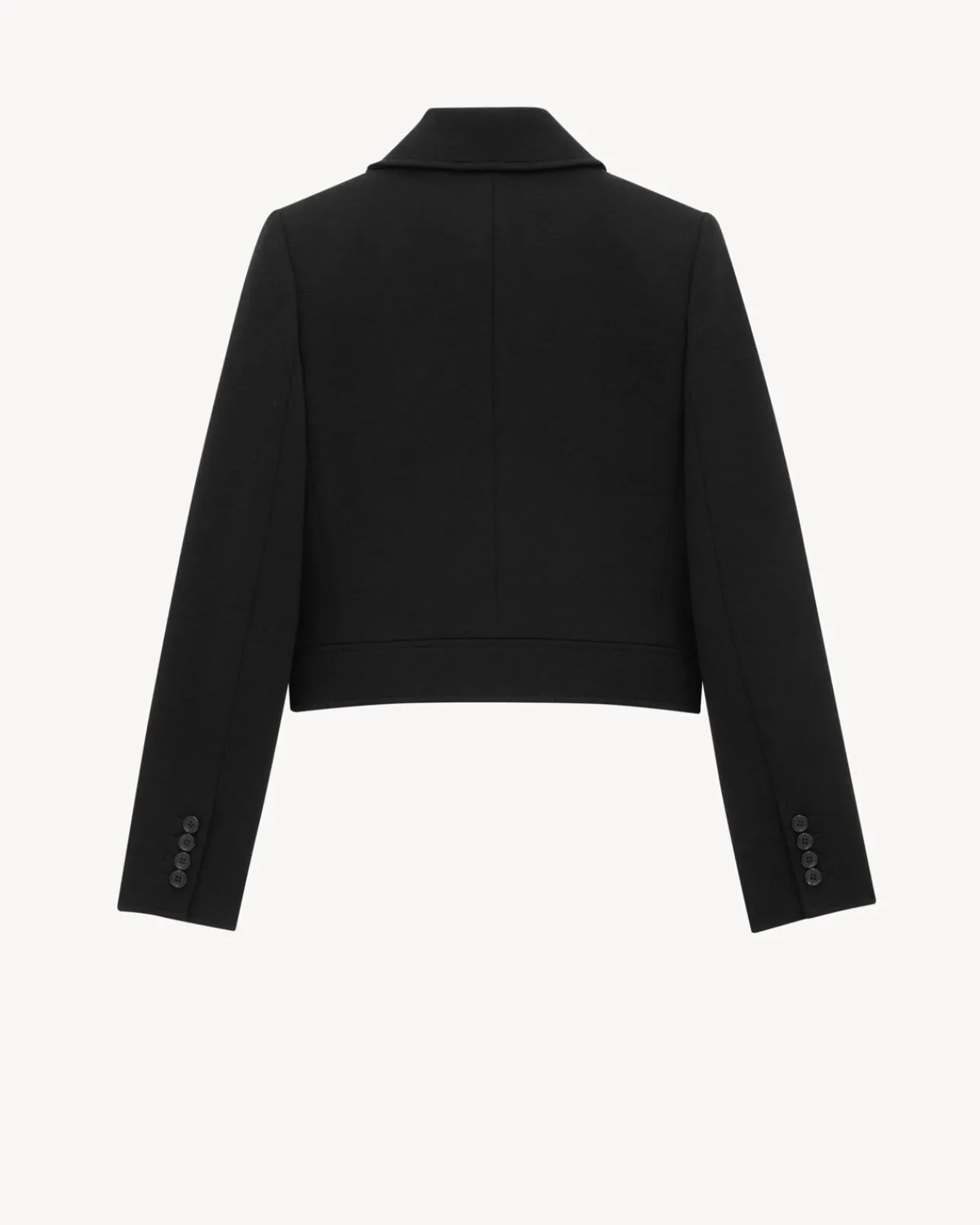 Saint Laurent Leather And Coats-cropped jacket in wool-blend jersey NOIR