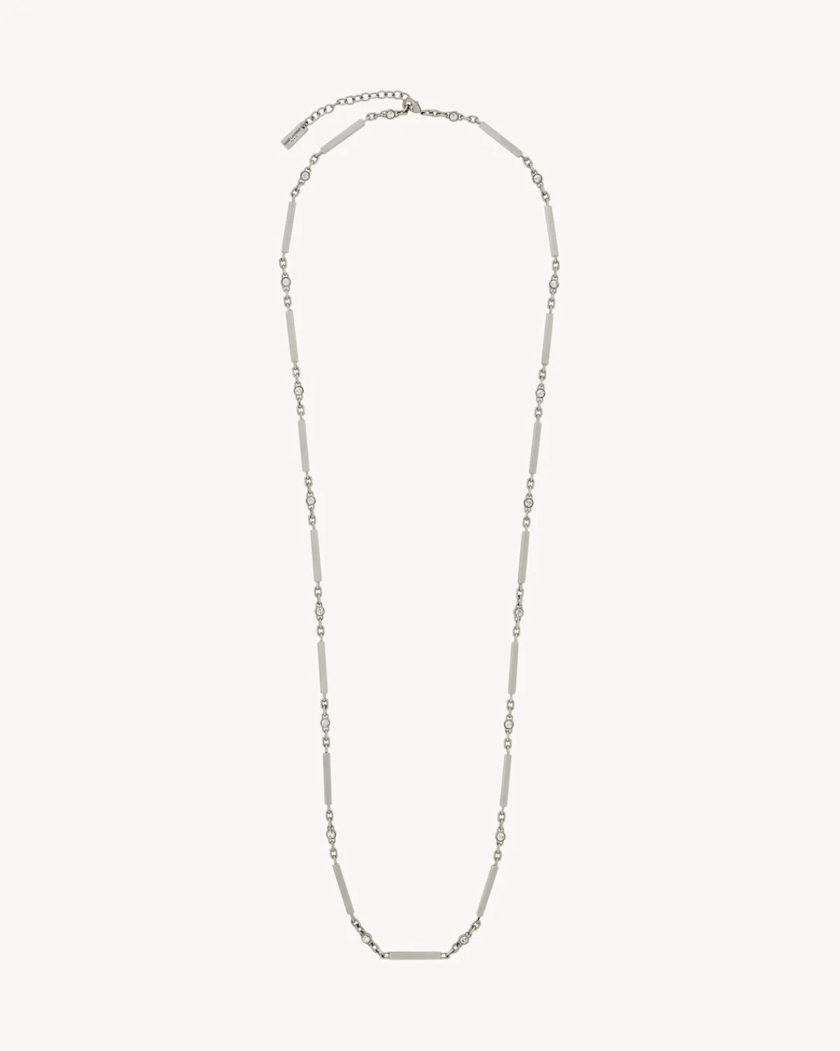 Saint Laurent Jewelry-crystal bar necklace in metal CRYSTALANDPALLADIUM