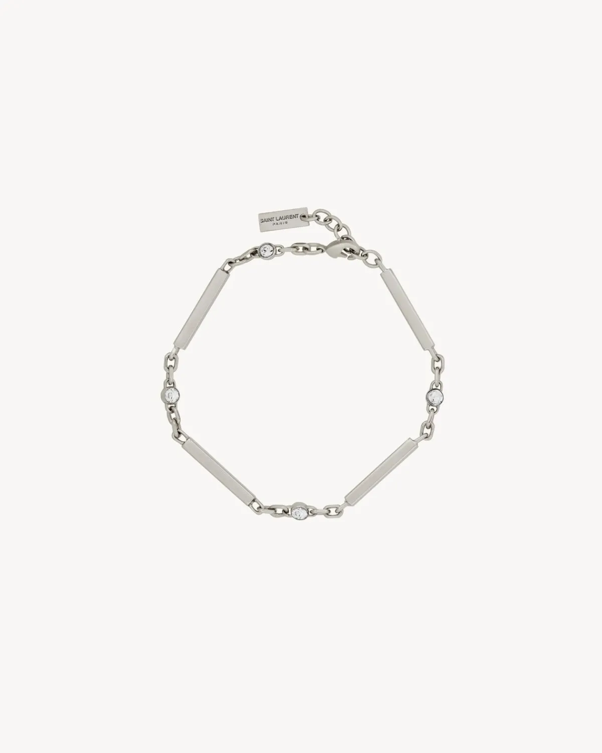 Saint Laurent Jewelry-crystal bar-chain bracelet in metal CRYSTALANDPALLADIUM