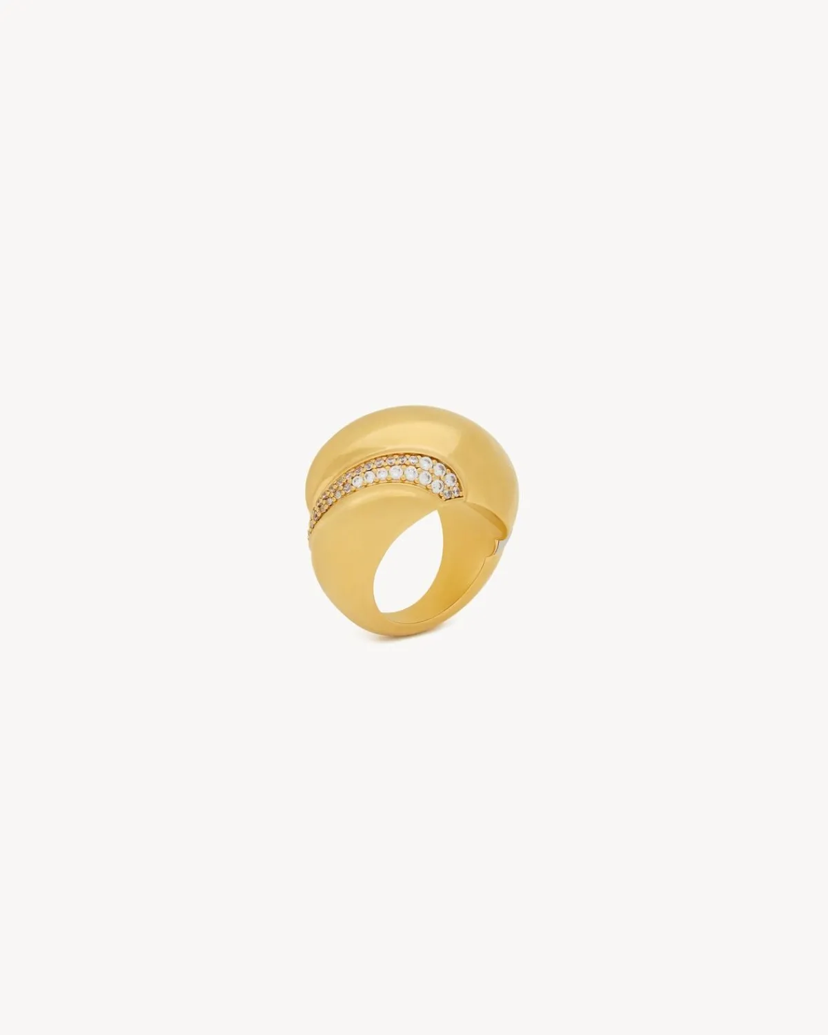 Saint Laurent Brooches And Rings-crystal whirlwind ring in metal GOLDANDCRYSTAL