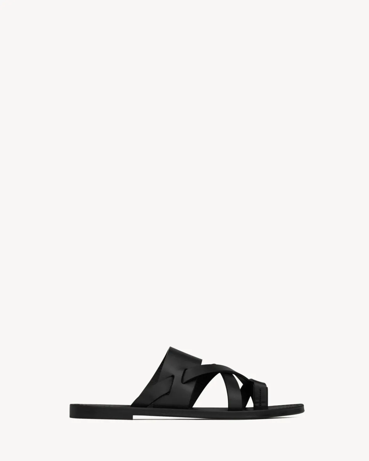 Saint Laurent Sandals-Culver MULES in smooth leather BLACK