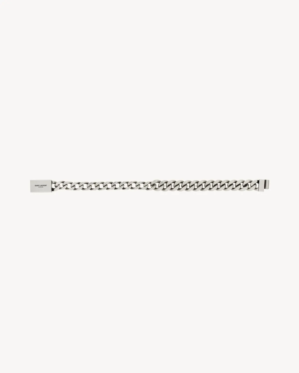 Saint Laurent Jewelry-CURB CHAIN BRACELET IN METAL OXIDIZEDSILVER