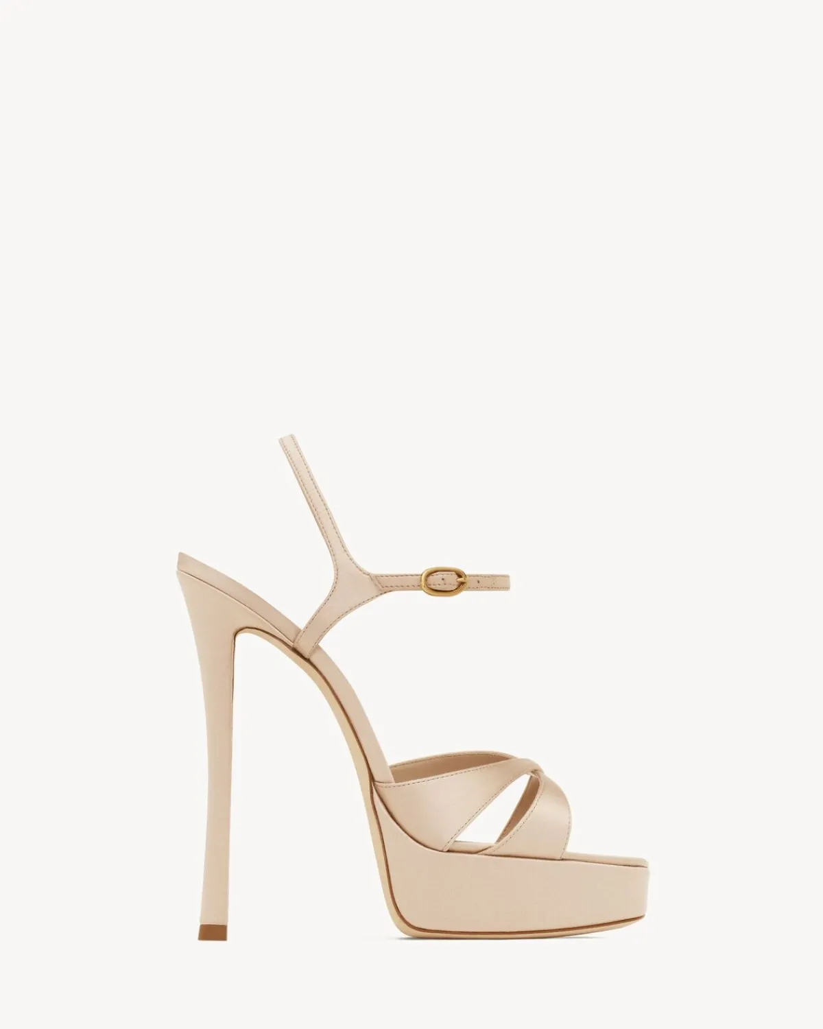 Saint Laurent Sandals-DEBBIE platform sandals in satin crepe LIGHTNUDE