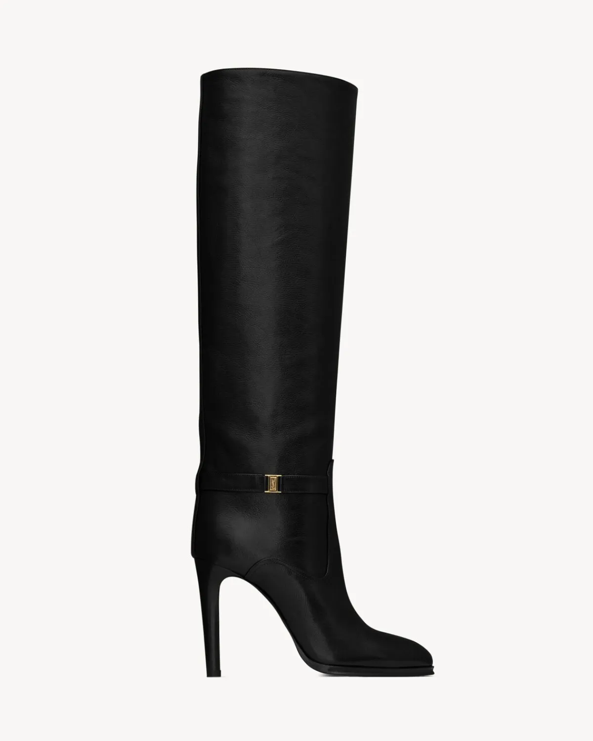 Saint Laurent Boots-DIANE boots in grained leather BLACK