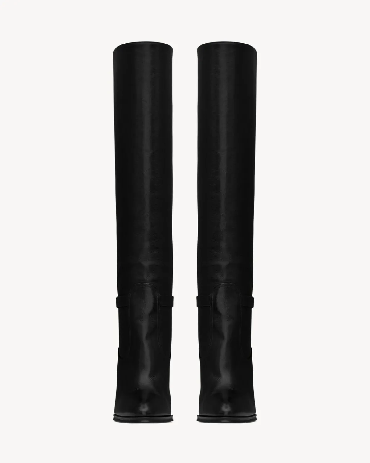 Saint Laurent Boots-DIANE boots in grained leather BLACK