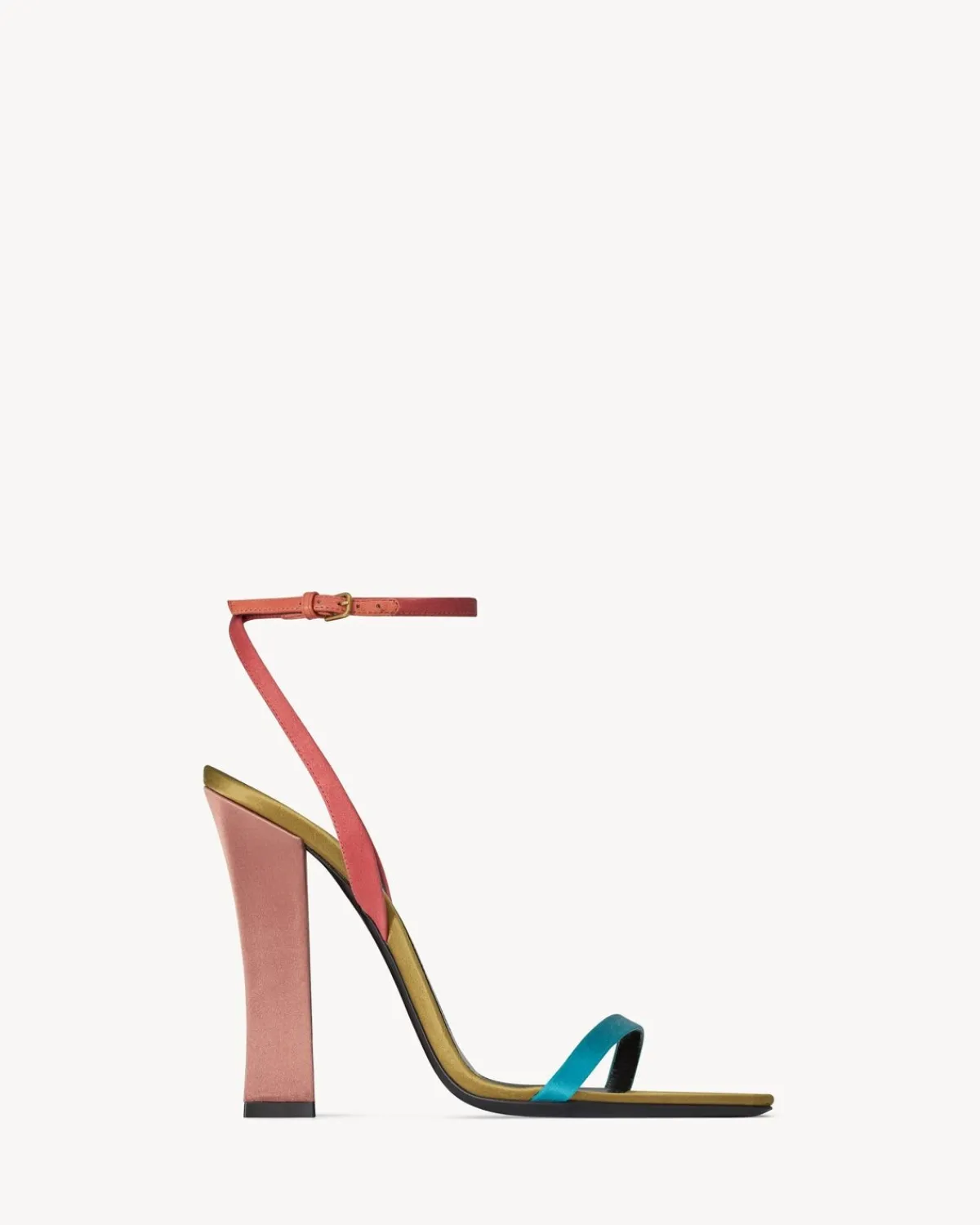 Saint Laurent Sandals-DOMINIQUE sandals in satin crepe DUCKBLU,DARKRUSTANDMANIOCBROWN