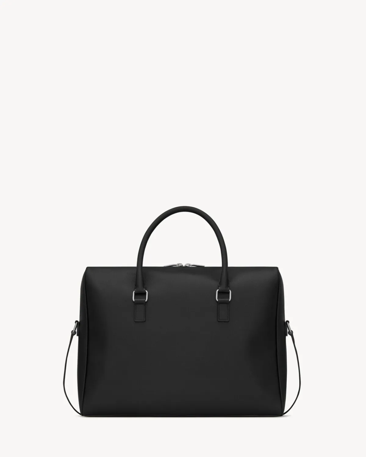 Saint Laurent Briefcases-DUFFLE briefcase in grain de poudre embossed leather BLACK