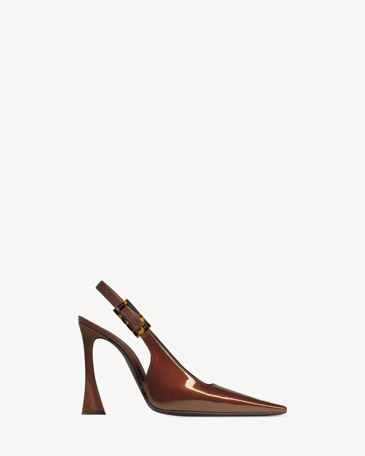 Saint Laurent Slingbacks-DUNE slingback pumps in patent leather WOOD