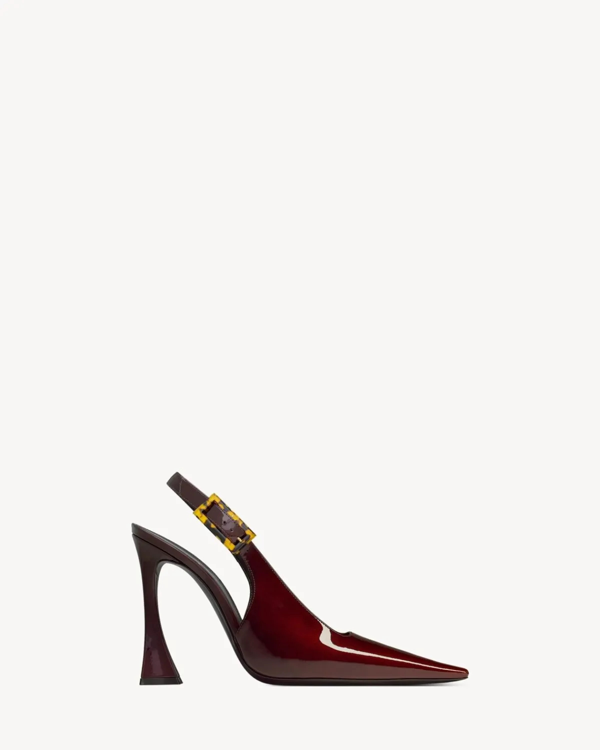 Saint Laurent Slingbacks-DUNE slingback pumps in patent leather MARRONGLACE