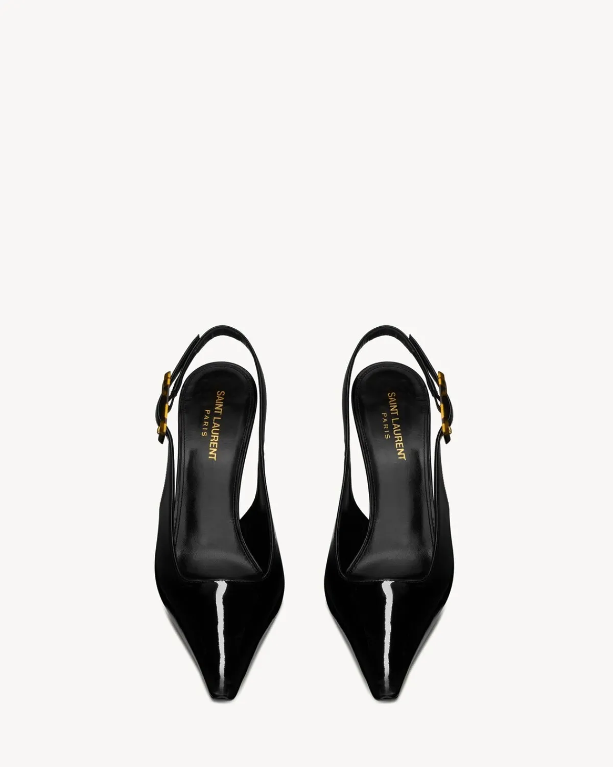 Saint Laurent Slingbacks-DUNE slingback pumps in patent leather BLACK