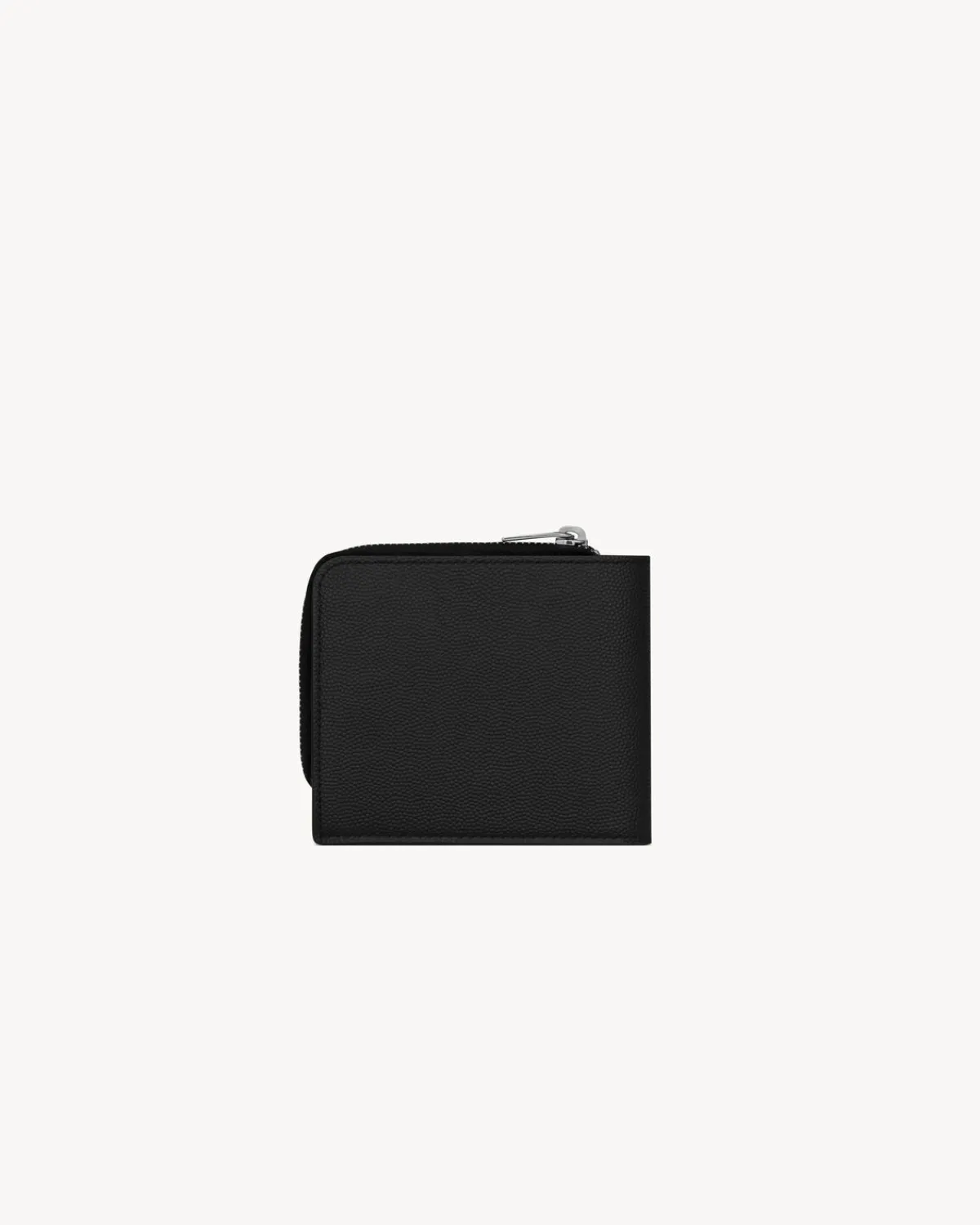 Saint Laurent Wallets-East/West zip-around wallet in grain de poudre leather BLACK