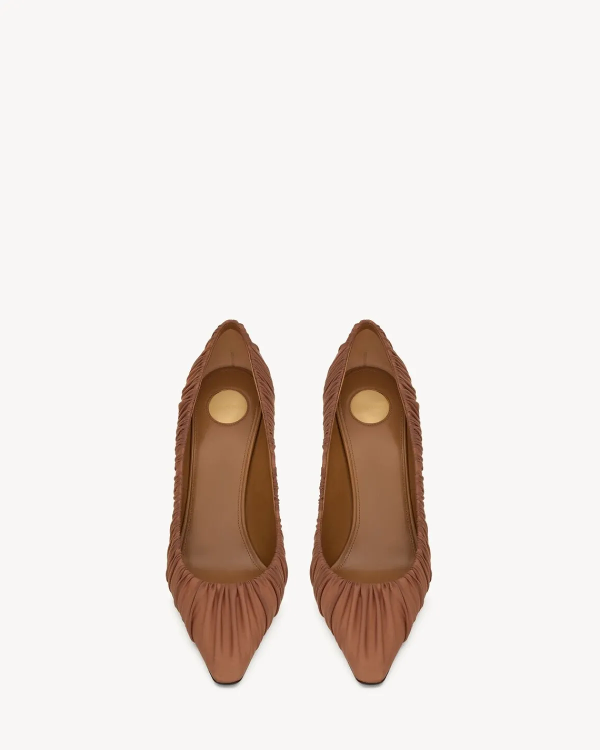 Saint Laurent Pumps And Mules-EMMANUELLE pumps in draped jersey LIGHTNUDEANDCAPPUCCINO