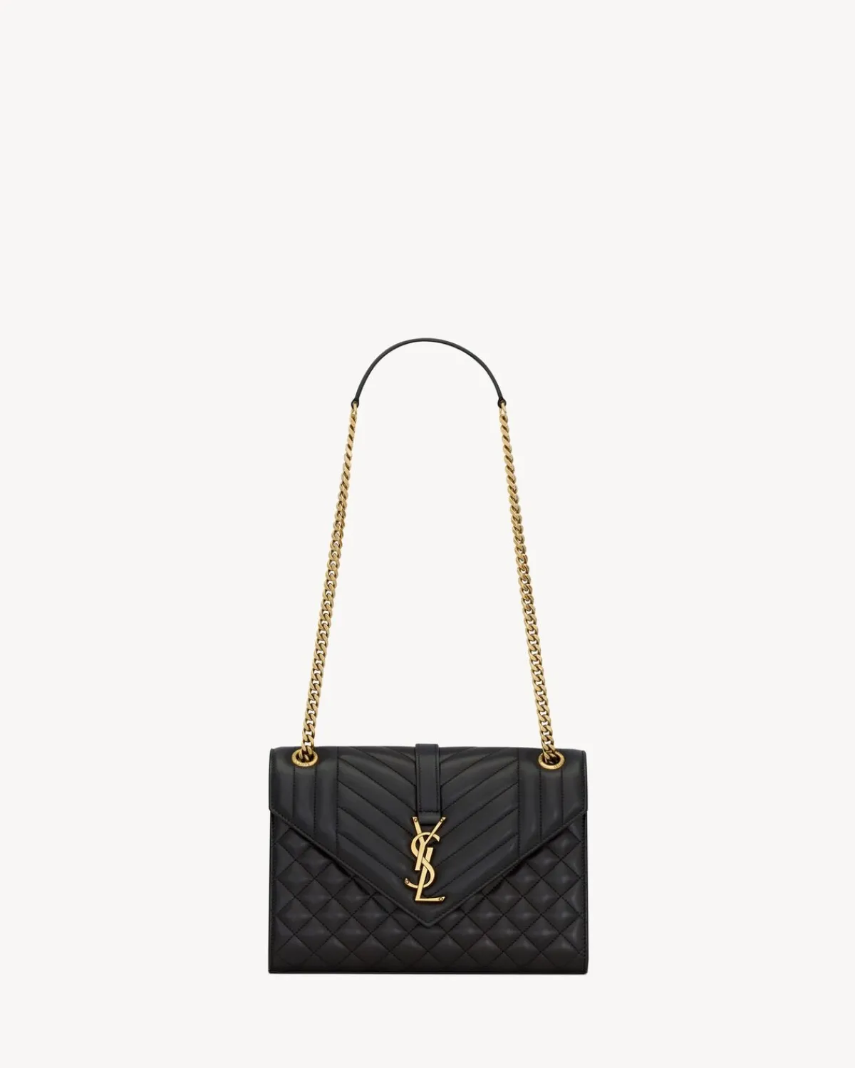 Saint Laurent Shoulder Bags-ENVELOPE MEDIUM in MATELASSÉ lambskin BLACK