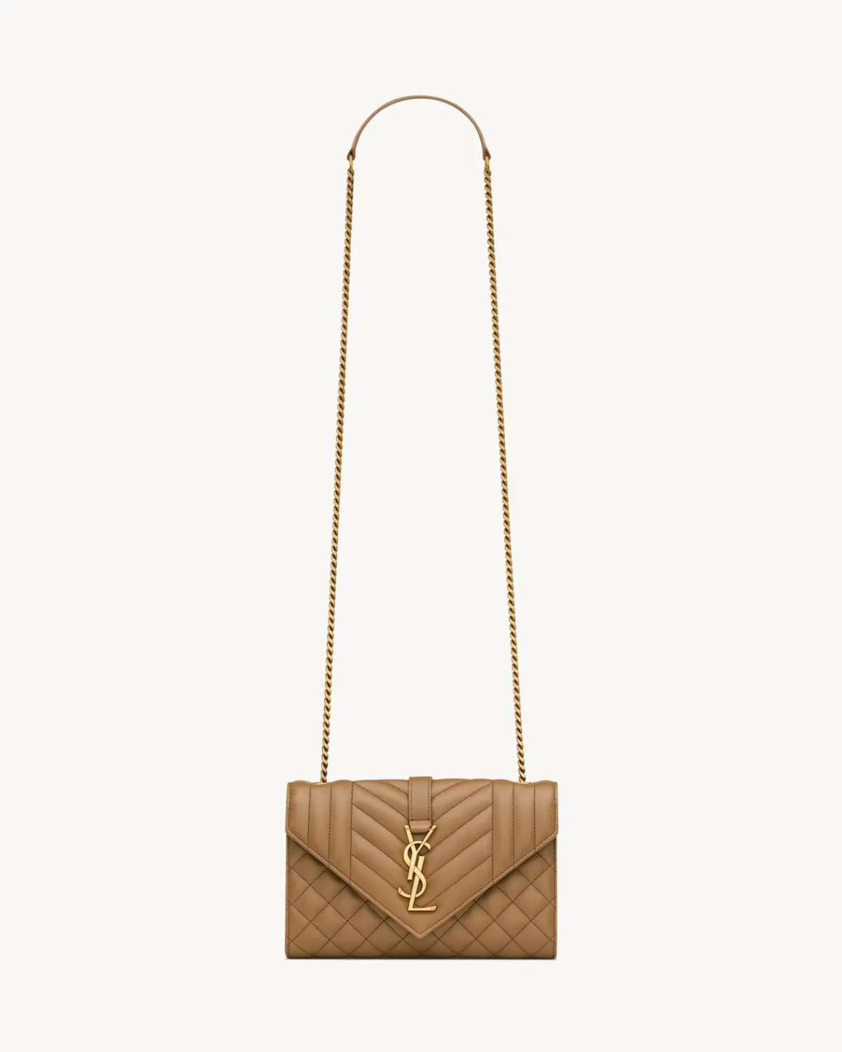 Saint Laurent Crossbody Bags-ENVELOPE SMALL in MATELASSÉ lambskin DARKCORK