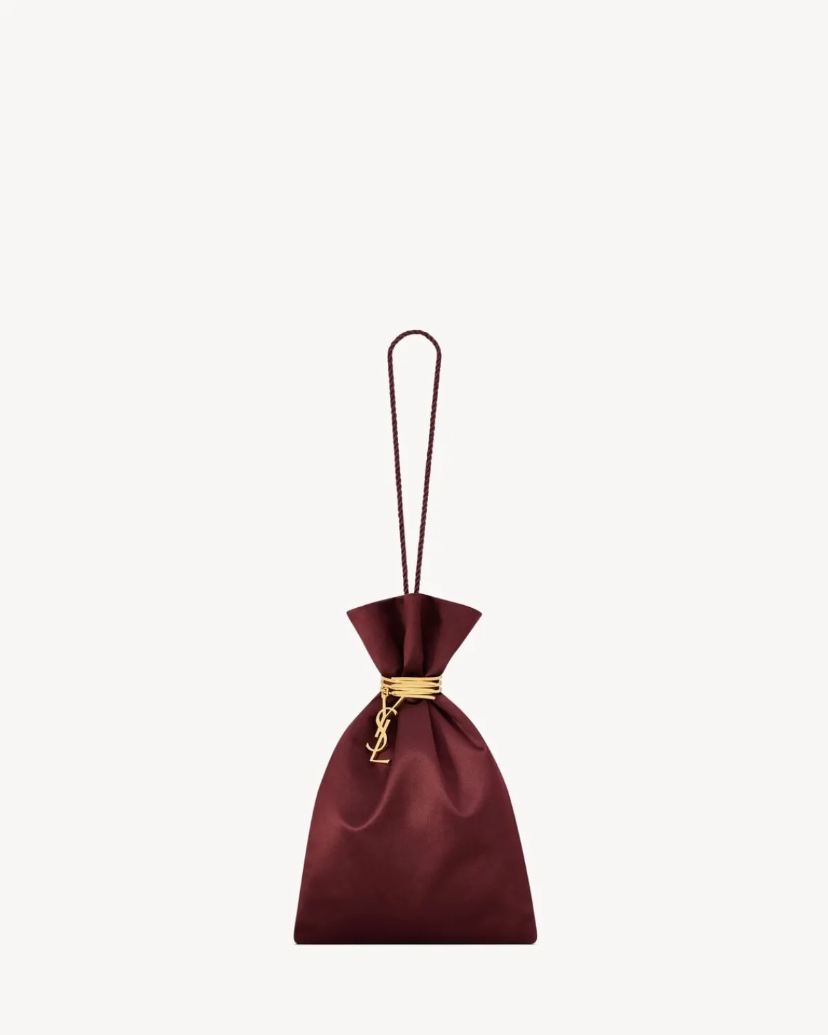 Saint Laurent Clutches And Evening-EVENING pouch in satin GRIOTTEANDBORDEAUX