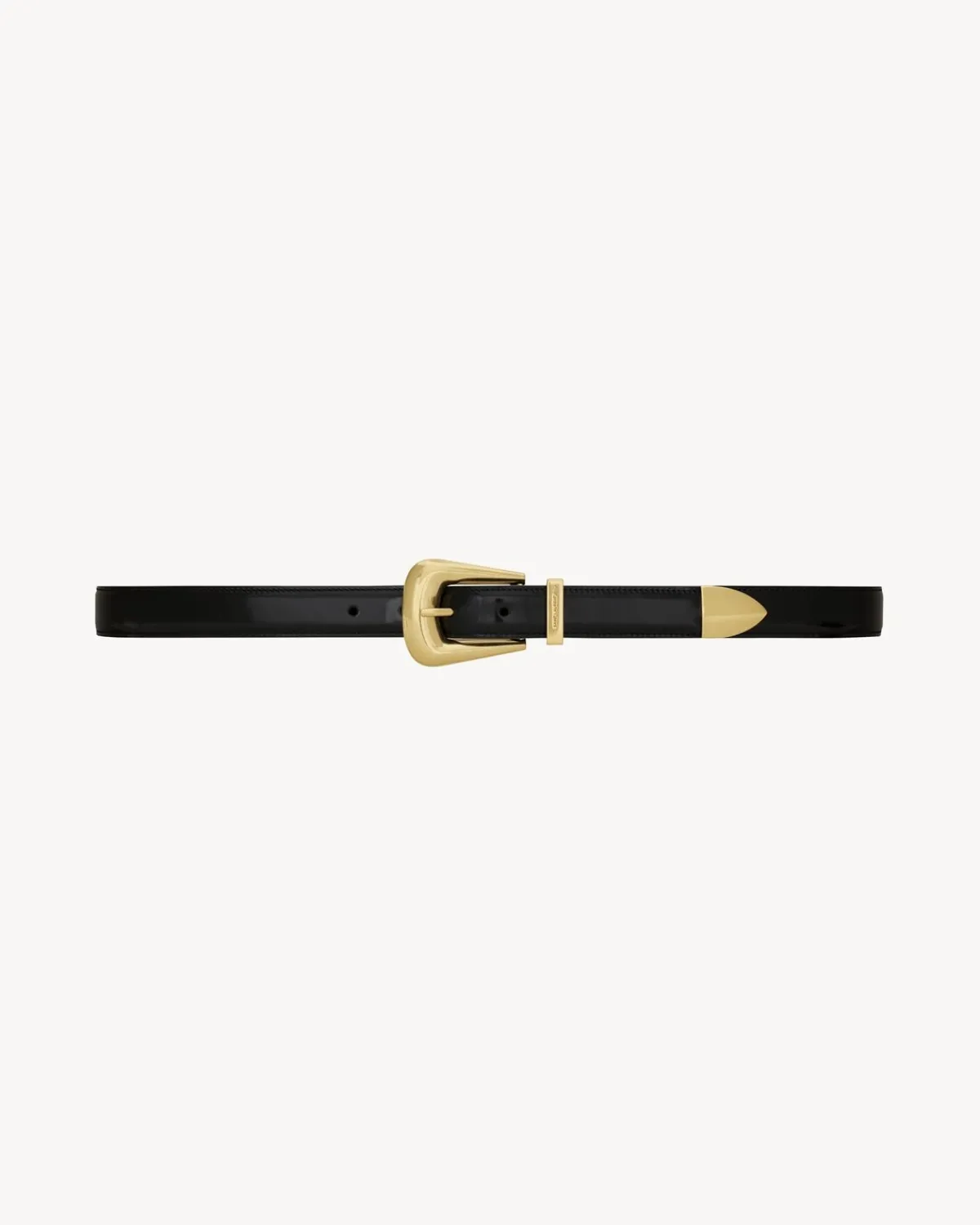 Saint Laurent Belts-FOLK buckle belt in brushed leather BLACK