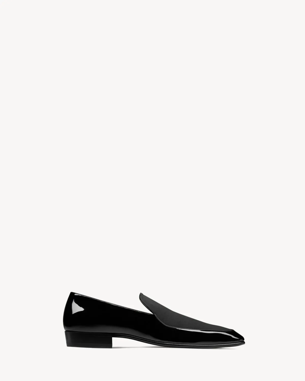 Saint Laurent Formal-GABRIEL loafers in patent leather and silk satin BLACK